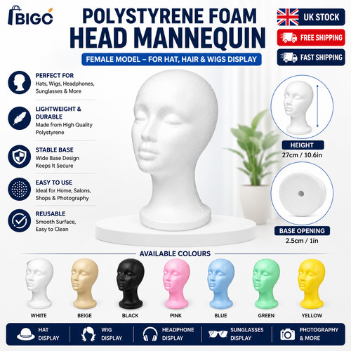 Polystyrene foam head - foam, dummy